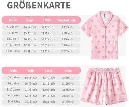 Pyjamas Girls Children, Cute Pyjama Sets, Satin Pyjamas for Girls 5-14 Years