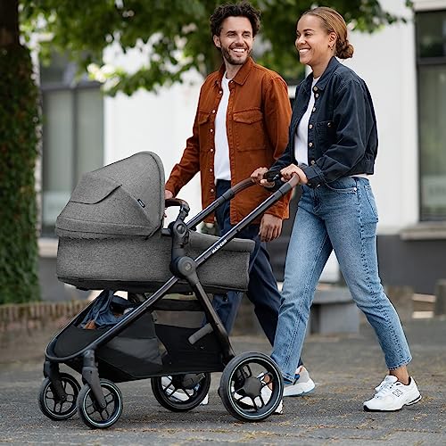 Maxi-Cosi Zelia S Trio 3-in-1 Complete Set, 0–4 Years, up to 22 kg, Foldable, Compact, Adjustable Baby Pram, with CabrioFix S i-Size Baby Seat, Accessories, Changing Bag, Grey - Meloni2