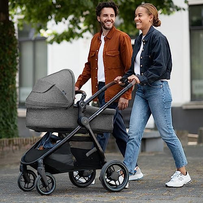 Maxi-Cosi Zelia S Trio 3-in-1 Complete Set, 0–4 Years, up to 22 kg, Foldable, Compact, Adjustable Baby Pram, with CabrioFix S i-Size Baby Seat, Accessories, Changing Bag, Grey - Meloni2