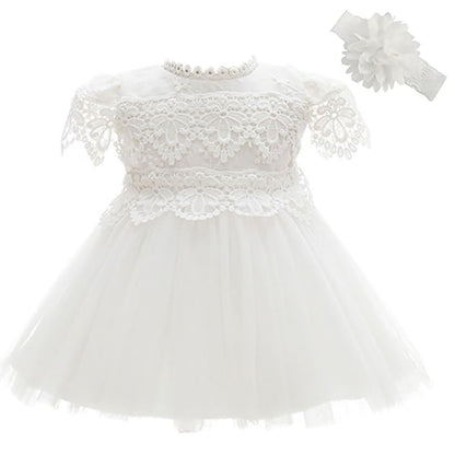 Baby Mädchen Weiße Taufe Kleid mit Kapuze Neugeborene Taufe Kleid Spitze Kleid für Hochzeit Geburtstag