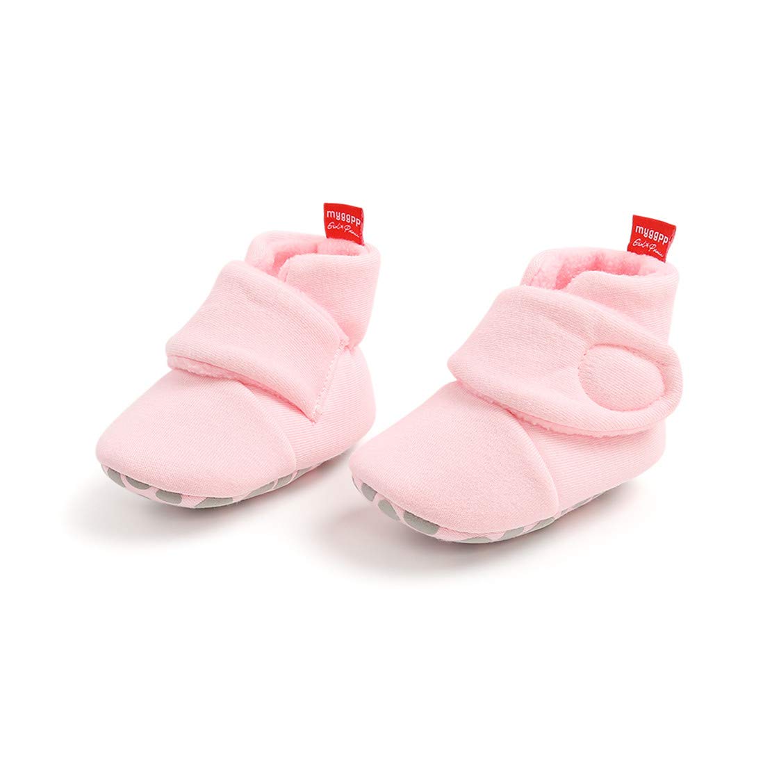 Edoton Infant Boys Girls Warm Slippers Winter White Cute Soft Cotton Unisex Non-Slip Baby Shoes for Christmas First Birthday Gift.