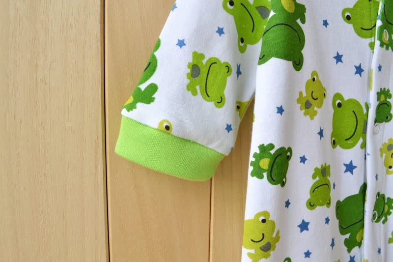 KIDDLETOWN Baby Pyjamas Newborn Baby Girls 0-3 Months Organic Cotton Long Sleeve Popper Frog Cartoon