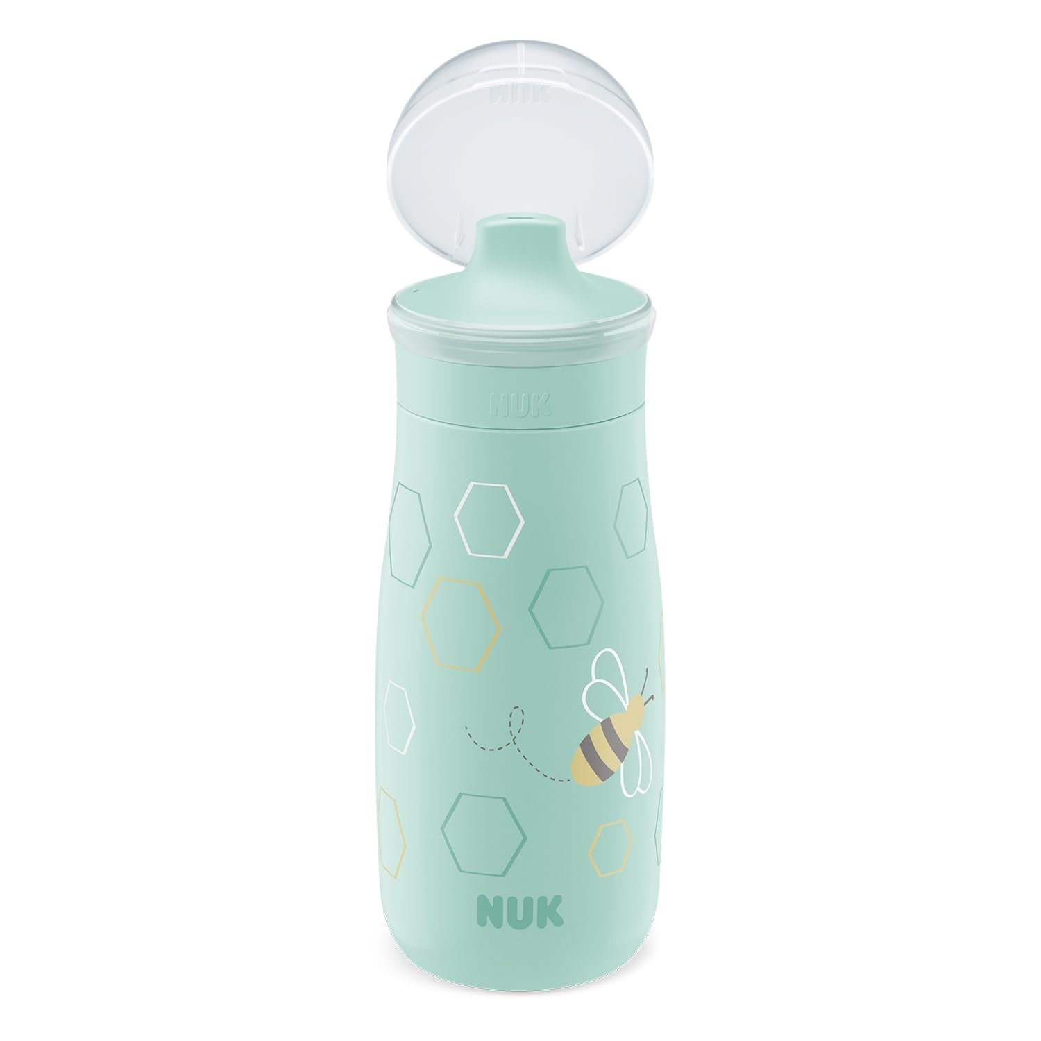 NUK Kiddy Cup Night Trinklernflasche | Schnabeltasse mit Leuchteffekt | 12+ Monate | Auslaufsicher mit harter Trinktülle | Clip und Schutzkappe | BPA-frei | 300 ml | Planeten (blau), 10255678 - Meloni2
