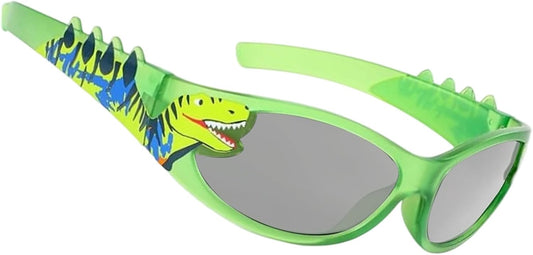 Fonyiunce Sonnenbrille Kinder, Sonnenbrille mit Leichtem Rahmen, Dinosaurier Sonnenbrille Jungen 3-10 Jahren, Baby Sonnenbrille, Mode Kindersonnenbrille, für Ferien Strand Freien Sommer Sport