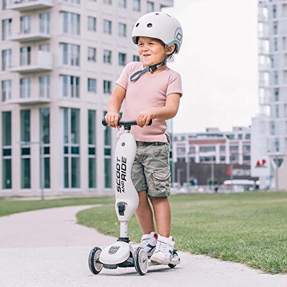 Scoot and Ride Babyhelm mit verstellbaren Trägern, Mattes Finish, Größen XXS, inklusive LED-Sicherheitslicht und weicher Fleece-Polsterung für zusätzlichen Schutz