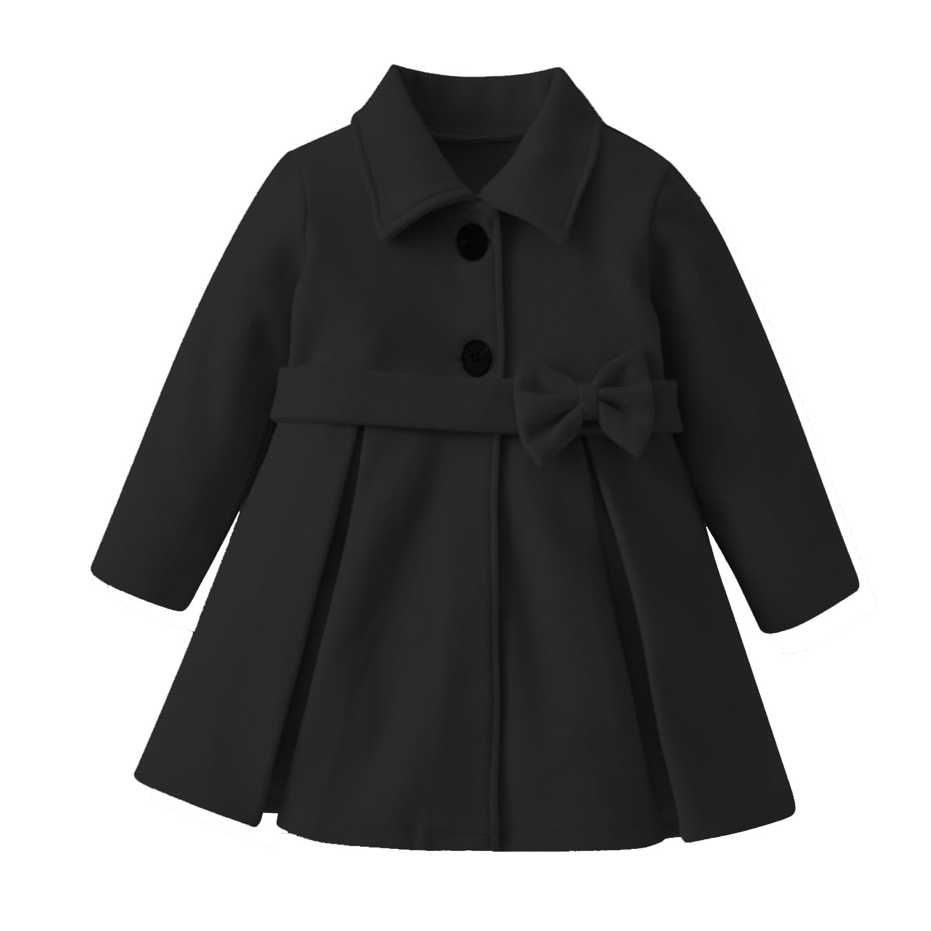 Kleinkind Baby Mädchen Kleidung Jacke Mantel Langarm Plain Knöpfe Kleid Mantel Herbst Outfit