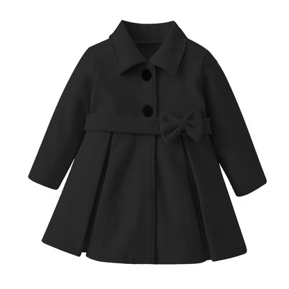 Kleinkind Baby Mädchen Kleidung Jacke Mantel Langarm Plain Knöpfe Kleid Mantel Herbst Outfit