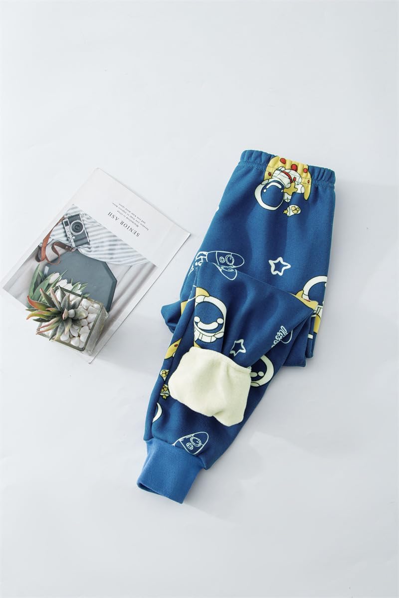 Thermohose für Kinder, warme Thermo-Leggings, elastische Taille, gefütterte Jogginghose mit Fleece, Winterhose für Mädchen 2-13 Jahre alt