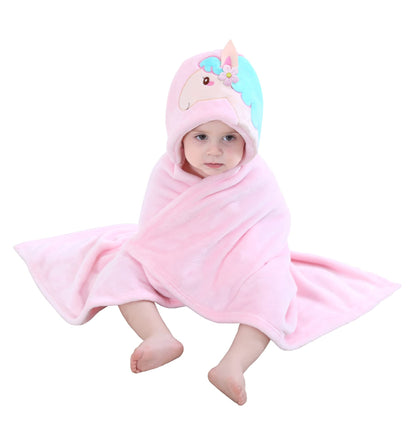 Doladola Baby Decke Babys Tier Design，Flanell Kinder Decke Kapuzenhandtuch für Mädchen und Jungen，Baby Kapuze Badeponcho Kinder Warm（gelbe Ente）