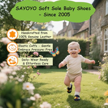 SAYOYO Weiche Leder Babyschuhe für das Laufen und Krabbeln