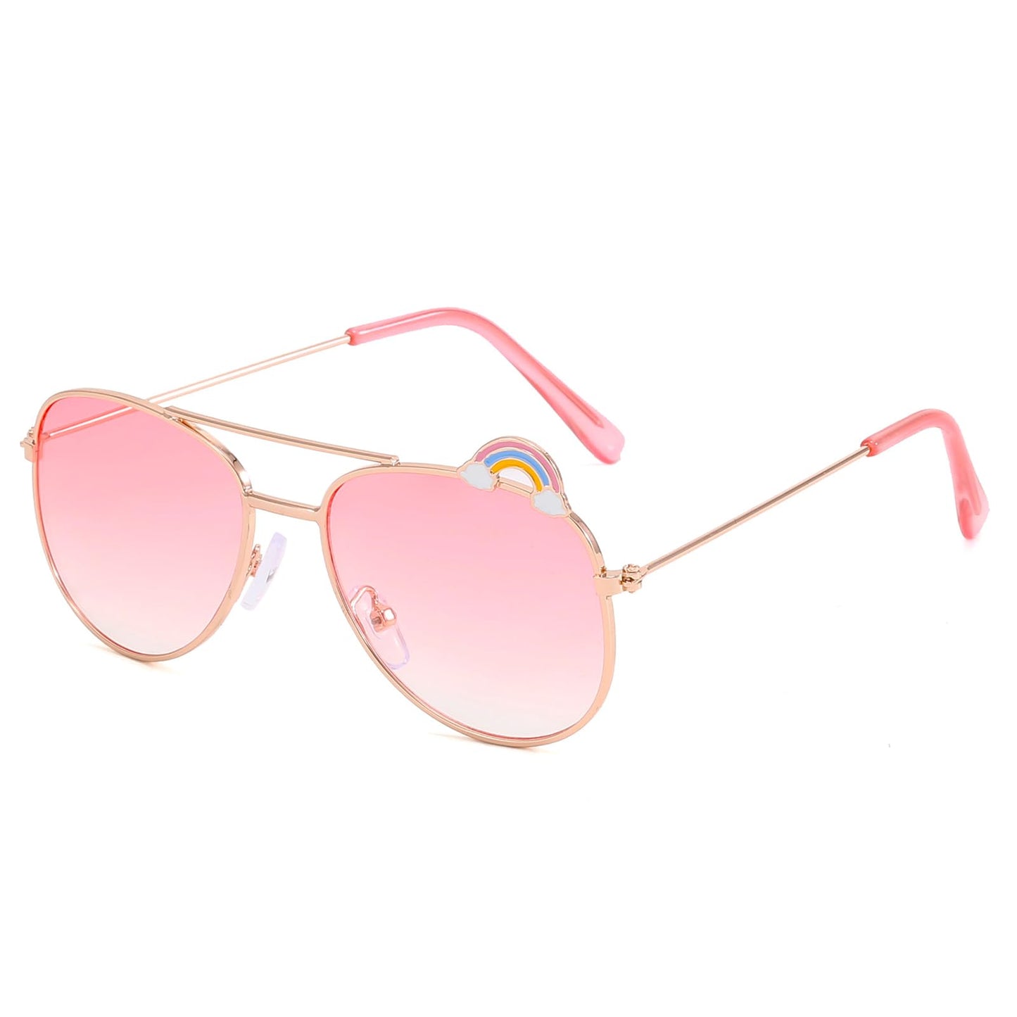 Hifot Sonnenbrille Kinder für Mädchen, Kinder Pilotenbrille mit Edelstahl Metall Gestel Kleinkind Sonnenbrille Kinder Sonnenbrillen 3-12jahre