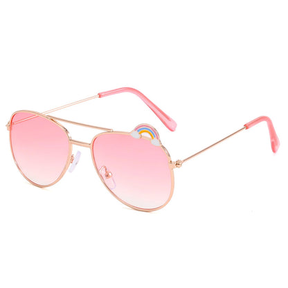 Hifot Sonnenbrille Kinder für Mädchen, Kinder Pilotenbrille mit Edelstahl Metall Gestel Kleinkind Sonnenbrille Kinder Sonnenbrillen 3-12jahre