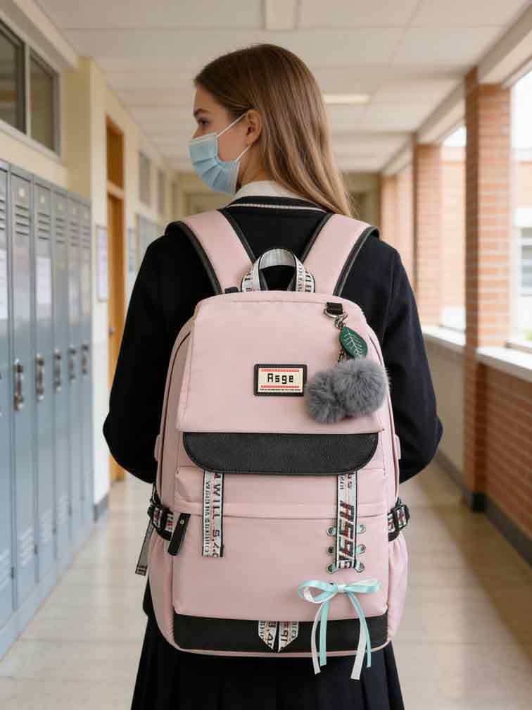 Schulrucksack Mädchen Schulranzen mit Ergonomischem Design Schultasche Campus Backpack Nylon Wasserdicht Daypacks Damen Freizeitrucksack Teenager Rucksäcke Modisch Schule Bag