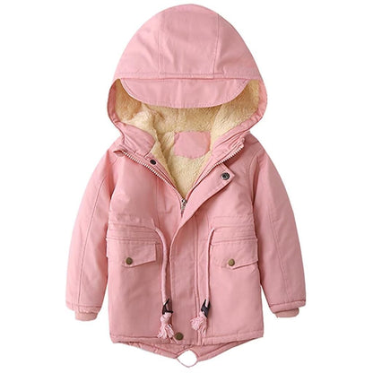 linboo Children's Winter Jacket Boys Girls Warm Lined Blouson Hoodie Thick Coat Parka Baby Winter Coats