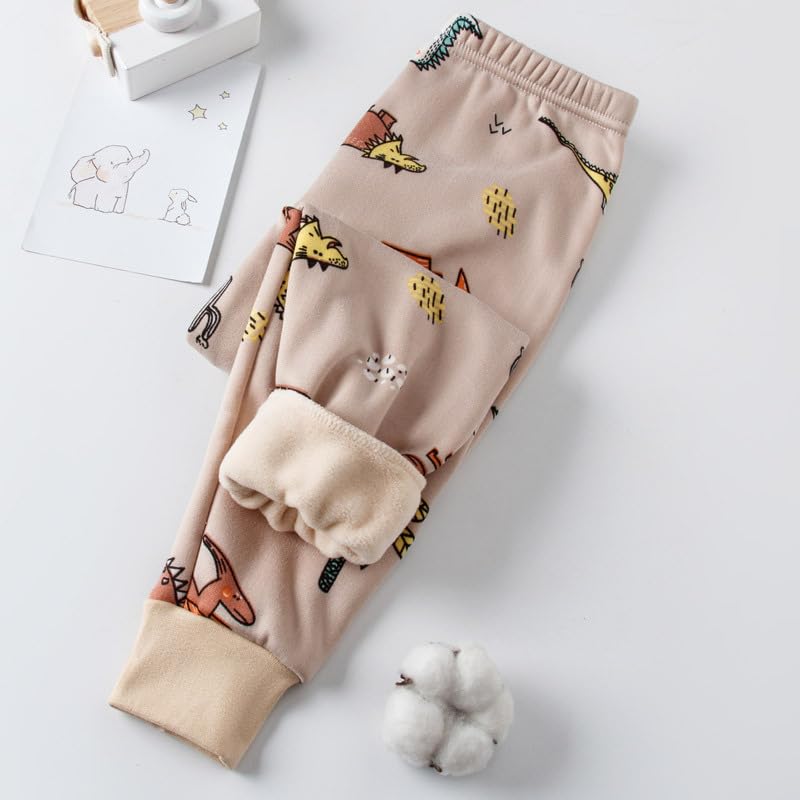 Thermohose für Kinder, warme Thermo-Leggings, elastische Taille, gefütterte Jogginghose mit Fleece, Winterhose für Mädchen 2-13 Jahre alt
