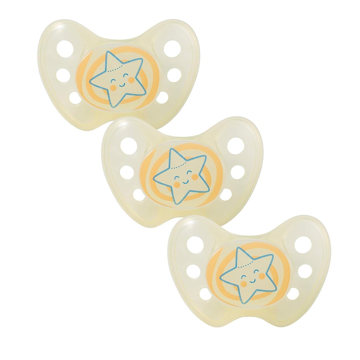 dentistar Night Silikon Schnuller 3er-Set - Größe 1 Schnuller 0-6 Monate - Glow in the Dark Nuckel mit Dentalstufe – BPA-frei – Made in Germany - Katze, Rosa - Meloni2