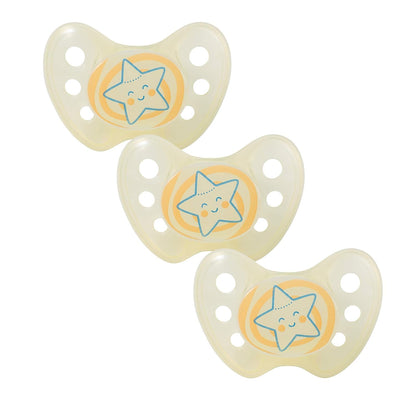 dentistar Night Silikon Schnuller 3er-Set - Größe 1 Schnuller 0-6 Monate - Glow in the Dark Nuckel mit Dentalstufe – BPA-frei – Made in Germany - Katze, Rosa - Meloni2