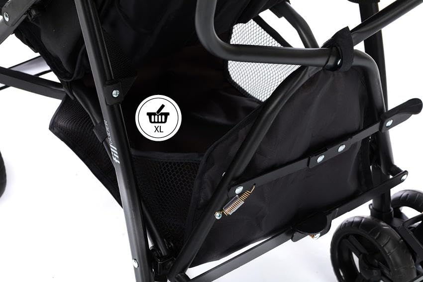 Fillikid Glider Exclusive, Pushchair Pushchair, Lightweight, Modern, Small, Folding Buggy, Pushchair with Footrest and Front Bar 
