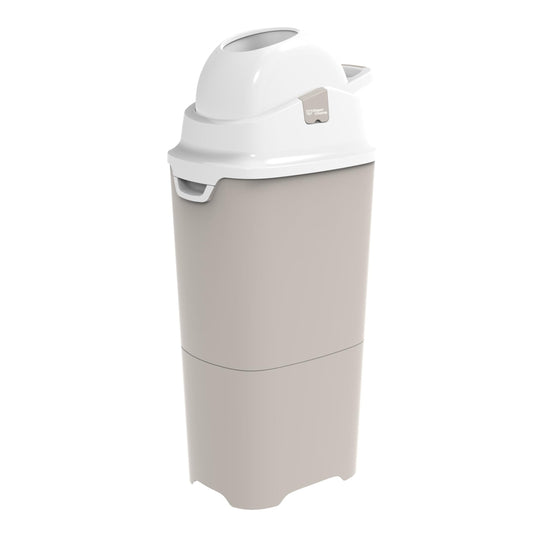 DIAPER CHAMP One Maxi Nappy Bin – Odour-Proof – Without Refill Cassettes – Works with Normal Conventional Bags, Bin Liners – for Approx. 60 Nappies – Beige, White
