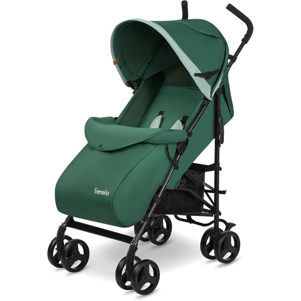 LIONELO Elia Buggy Small Foldable Pushchair up to 15 kg, Back and Footrest Adjustment, Rear Wheel Brake, Mosquito Net, Shopping Basket - Meloni2
