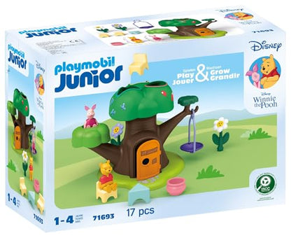 PLAYMOBIL Junior Disney Winnie the Pooh & Tiggers Bee Garden Sustainable Toy Made of Bio-Based Plastics for Children from 1 Year 71694