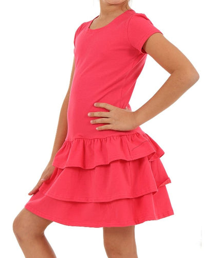 Dykmod Girls Dress Pleated Short Sleeve Long Sleeve Autumn Winter Dresses for Children Festive Winter Dress Flowers Spring Summer Made of Cotton 