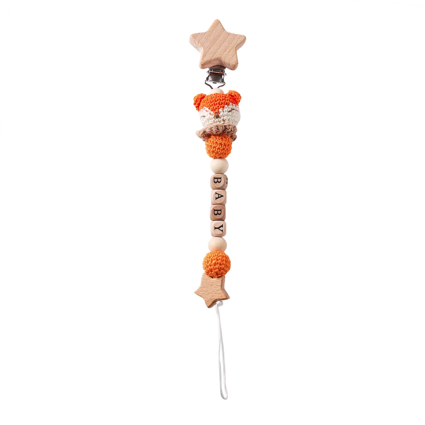 Mamimami Home Handgemachte Kaninchen Design Schnullerkette Stricken mit Häkchen,Schnullerband für Babys MäDchen und Junge