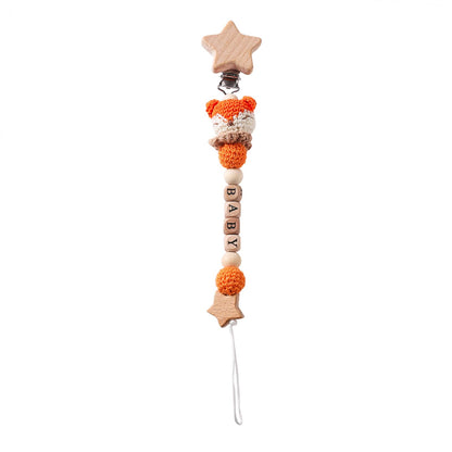 Mamimami Home Handgemachte Kaninchen Design Schnullerkette Stricken mit Häkchen,Schnullerband für Babys MäDchen und Junge