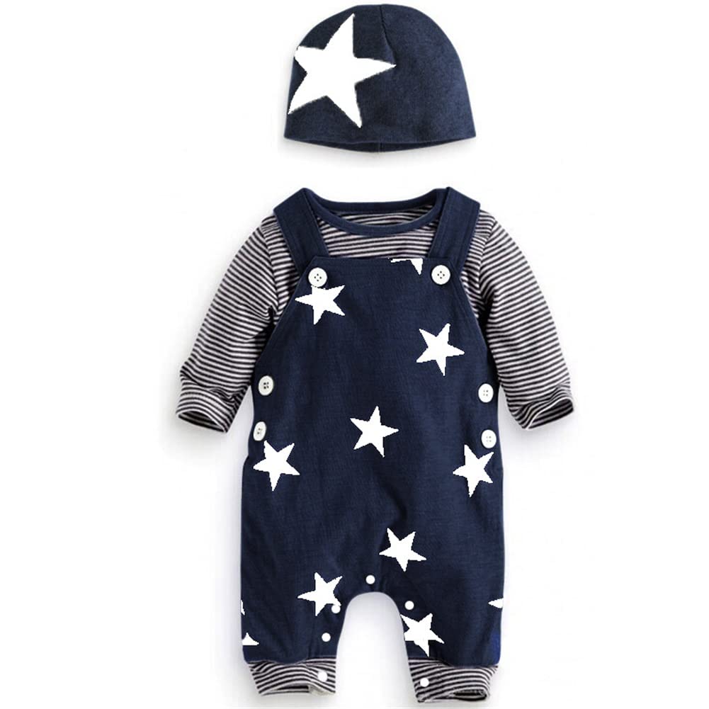 SFreeBo Baby Boys Clothing 3 Pieces Winter Baby Clothing Outfit Set Long Sleeve Cotton Striped Newborn Baby Clothing Boys 3-18 Months
