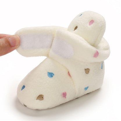 Newborn Warm Winter Booties, Organic Cotton Lining and Non-Slip Stripes, Booties, Sock Shoes for Winter with Soft Sole, Crawling Shoes, Size 0 - 18 Months, Baby Boys and Girls, Prewalker and Toddler Shoes