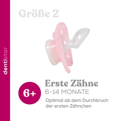 dentistar Night Silikon Schnuller 3er-Set - Größe 1 Schnuller 0-6 Monate - Glow in the Dark Nuckel mit Dentalstufe – BPA-frei – Made in Germany - Katze, Rosa - Meloni2