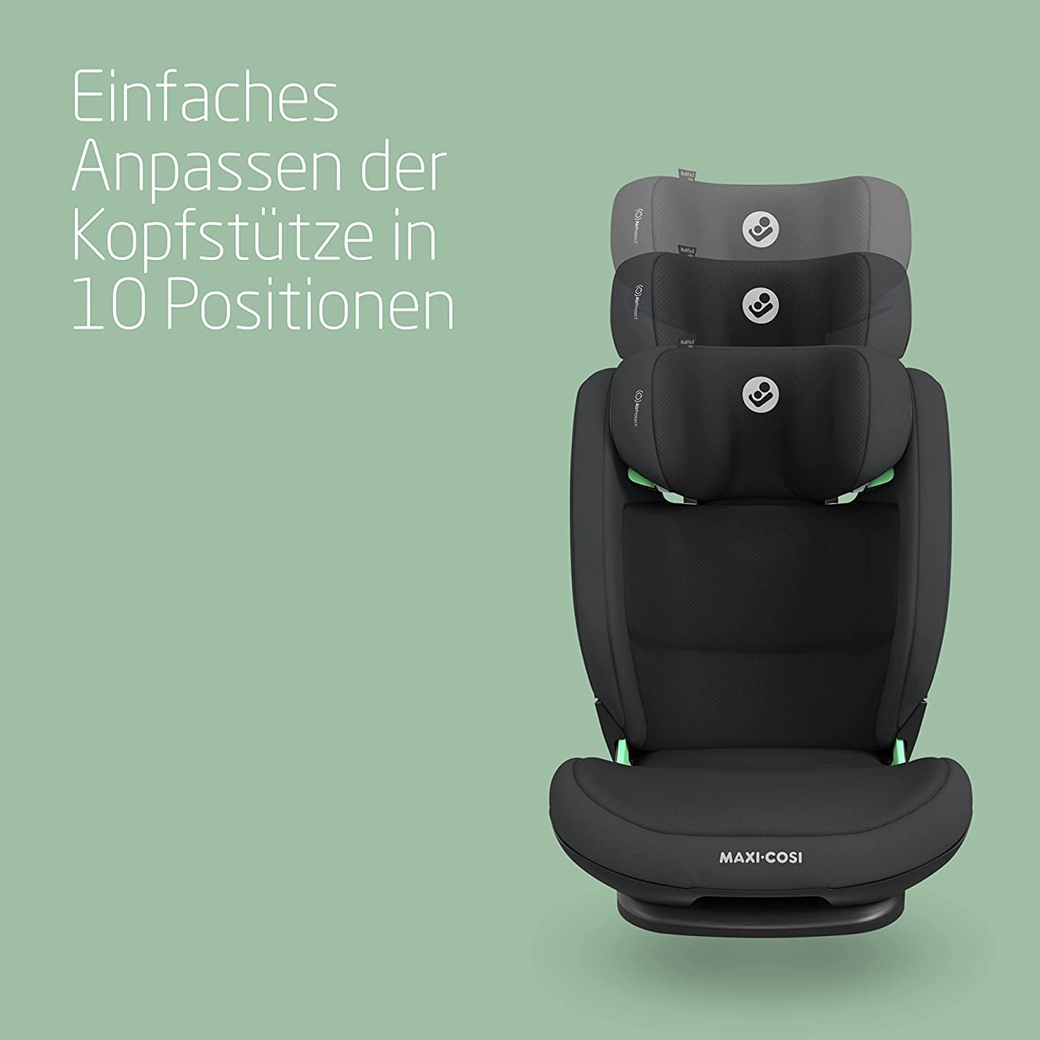 Maxi-Cosi RodiFix S i-Size Kindersitz, 100–150 cm, 3,5–12 Jahre, Autositz Kinder, 3 Liegepositionen, Verstellbare Höhe/Breite, G-CELL Side Impact Protection, AirProtect-Sicherheitskissen, Basic Black - Meloni2