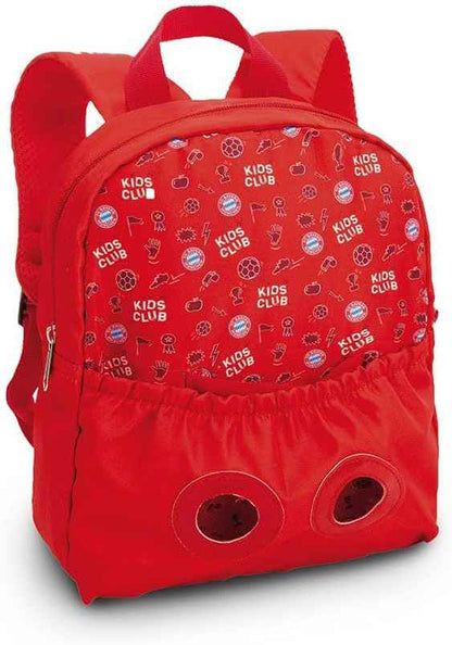 NICI Backpack 21 x 26 cm with Cuddly Toy Bear Berni 25 cm FC Bayern Munich - Red - Removable Fluffy Plush Toy, Nursery & Nursery Backpack with NICI Cuddly Toy for Boys and Girls - 61617