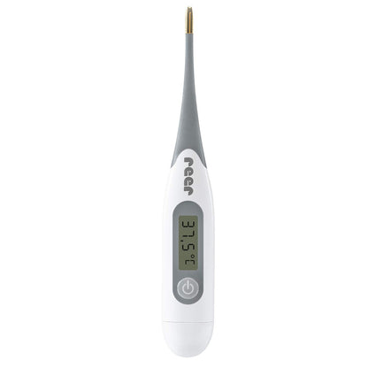 reer ExpressTemp Digitales Fieberthermometer, Messzeit 10 Sekunden, vergoldete flexible Spitze, für Baby und Kind