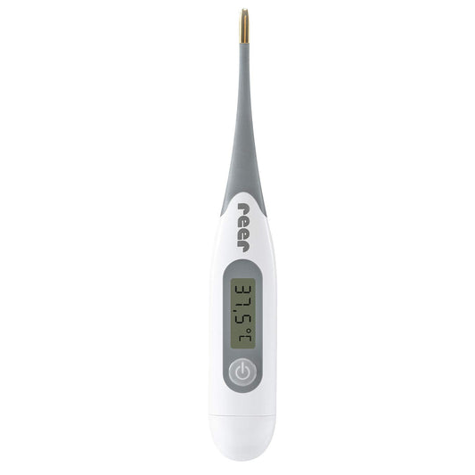 reer ExpressTemp Digitales Fieberthermometer, Messzeit 10 Sekunden, vergoldete flexible Spitze, für Baby und Kind