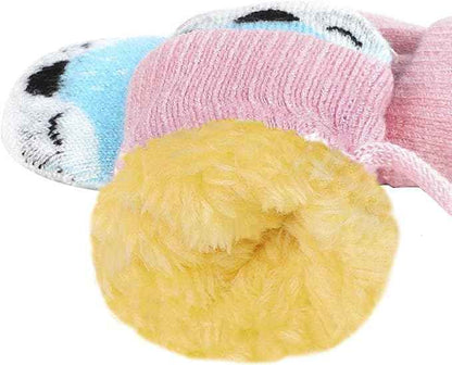 0-3 Jahre Baby Winter Handschuhe Kinder Gestrickte Fäustlinge Warme Fleece Gefütterte Handschuhe Fausthandschuh mit Schnur Outdoor Weich Winterhandschuhe Skihandschuhe Handwärmer für Jungen Mädchen