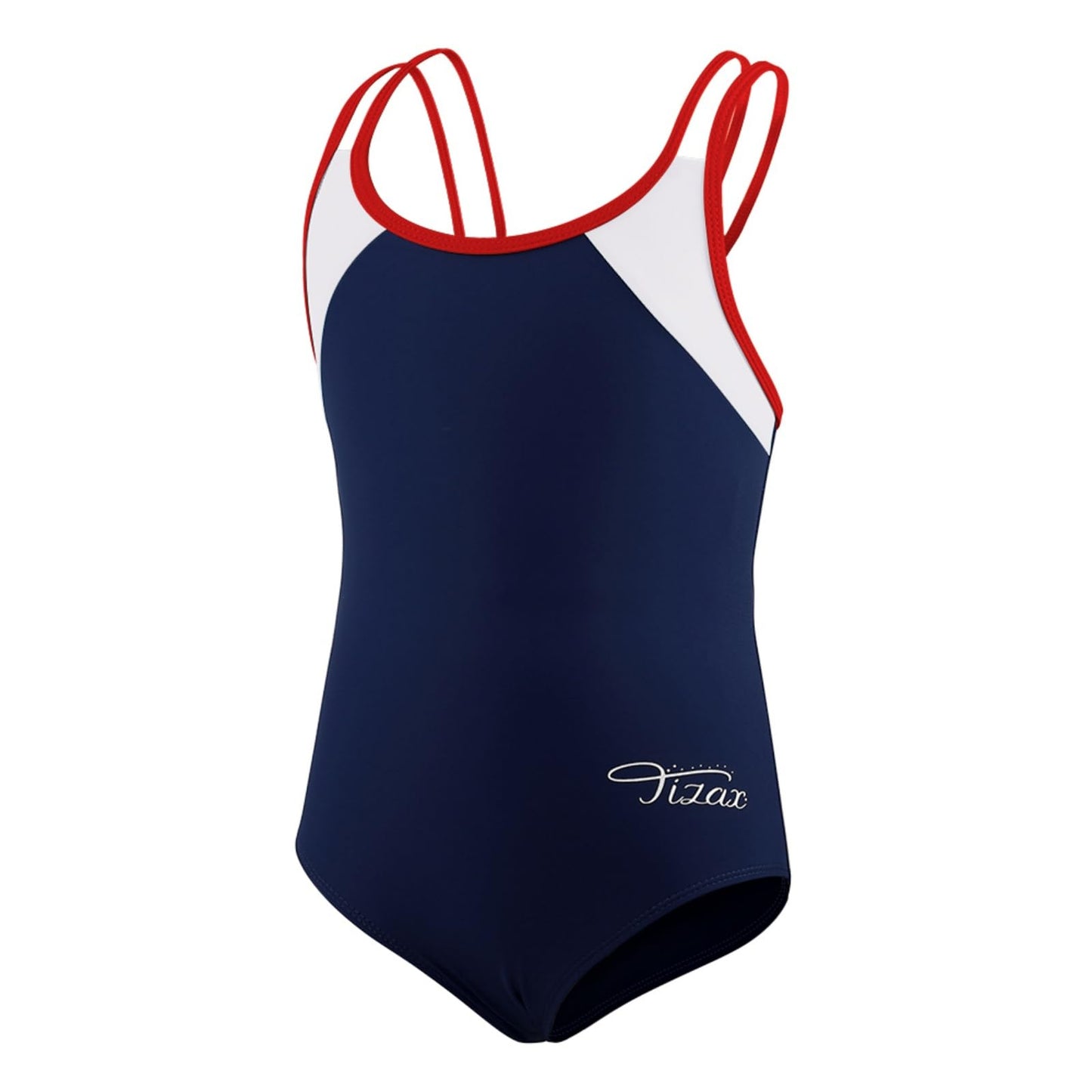 TIZAX Girls' One Piece Swimsuit Back Cross Multi Straps Kids Swimwear UPF 50+ Quick Drying Beach Bikini Swimwear