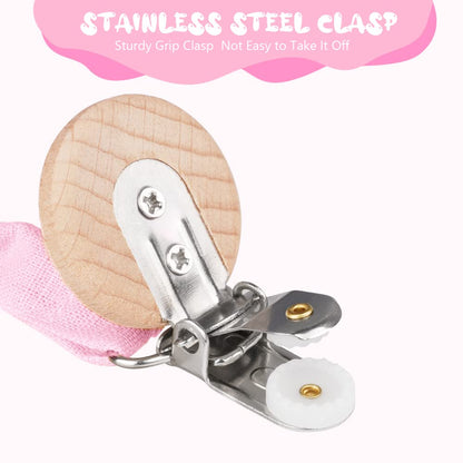 Vicloon Schnullerkette Baumwolle,3 Stück Schnullerkette Baby for Mädchen und Jungs,Baby Schnullerkette Clip Geschenk zum Baby -Bär