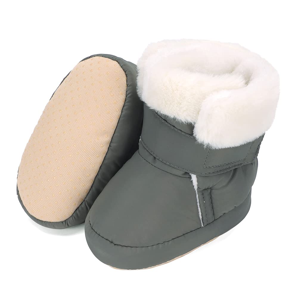 LACOFIA Baby Boys Girls Winter Shoes Baby Winter Boots with Non-Slip Soft Sole Crawling Shoes