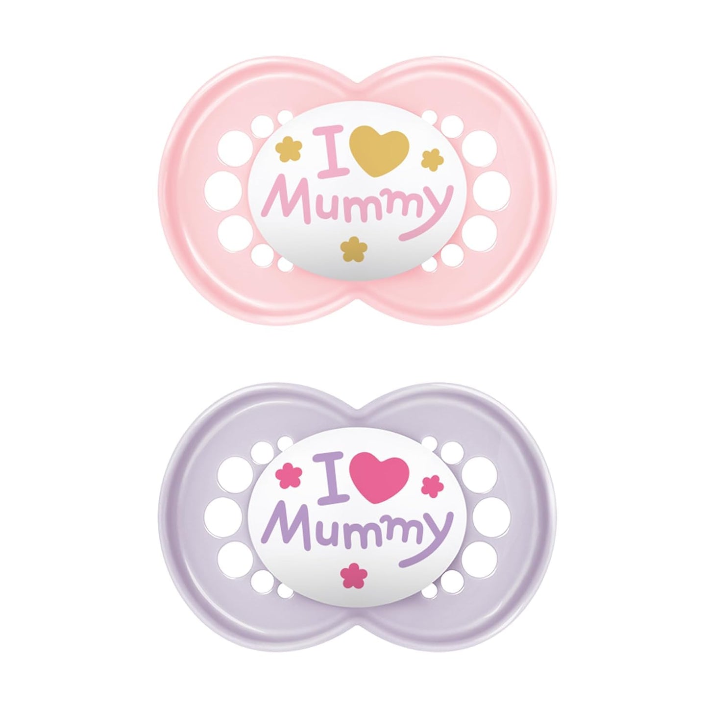 MAM Original Schnuller im 2er-Set, zahnfreundlicher Baby Schnuller aus nachhaltigen & bio-erneuerbaren Materialien, Sauger aus MAM SkinSoft Silikon, mit Schnullerbox, 6-16 Monate, rosa/lila