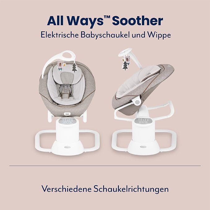 Graco All Ways™ Soother 2-in-1, elektirsche Babyschaukel und tragbare Wippe, ab Geburt bis ca. 9 Monate (9 kg), mit Vibration und einstellbarer Schwunggeschwindigkeit, Little Adventures
