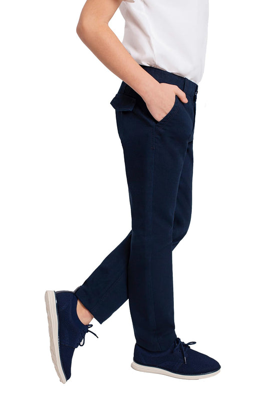 bonolo Chino Pants for Boys Made of 100% Cotton with Pockets - Stylish Comfort for Every Occasion Navy Blue Chinos 