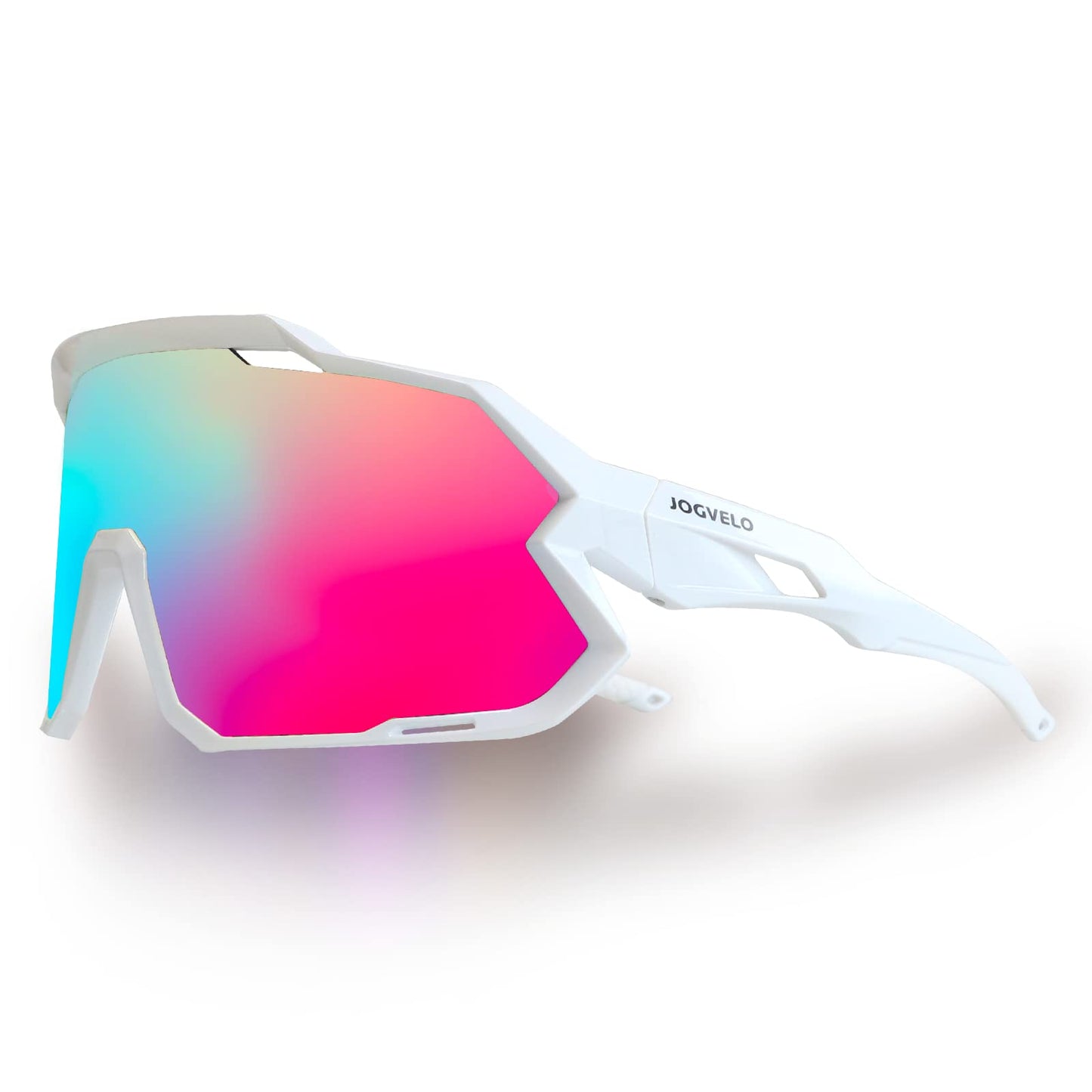 JOGVELO Polarisierte Sonnenbrille, Fahrradbrille Herren Damen mit 3 Wechselgläsern Sportbrillen Radbrille für Radfahren Laufen Angeln