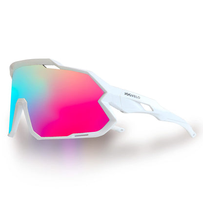 JOGVELO Polarisierte Sonnenbrille, Fahrradbrille Herren Damen mit 3 Wechselgläsern Sportbrillen Radbrille für Radfahren Laufen Angeln