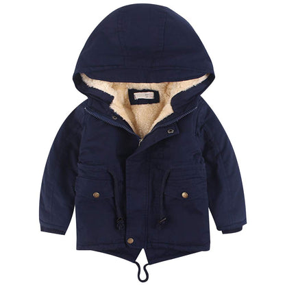 amropi Children's Boys Hooded Jacket with Fleece Lining Coat Parka Jacket Outerwear for 3-10 Years