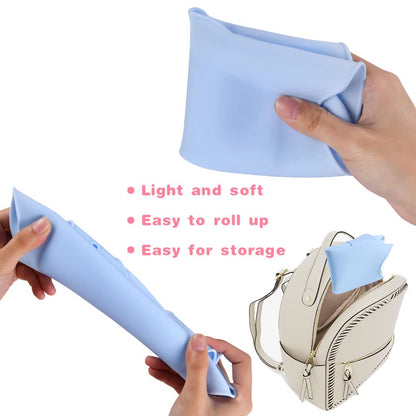 Vicloon Silikon Baby Lätzchen, 2 Stück Baby Lätzchen mit Auffangschale, BPA Frei, Einfache Reinigung, Wasserdicht Silikon-lätzchen für Jungen Mädchen, Kaninchen-Einhorn（Rosa）