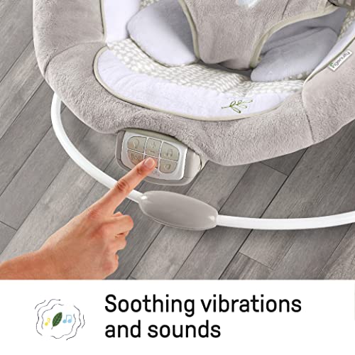 Ingenuity, InLighten Babywippe Babyschaukel mit Lichtern, Nate Bunny, Spielzeugleiste, Vibrationen, Geräuschen, Tummy Time Kissenmatte, bis zu 20 lbs, Neugeborenes+