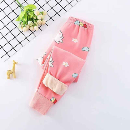 Children's Thermal Trousers, Warm Thermal Leggings, Elastic Waist, Lined Jogging Bottoms with Fleece, Winter Trousers for Girls 2-13 Years Old