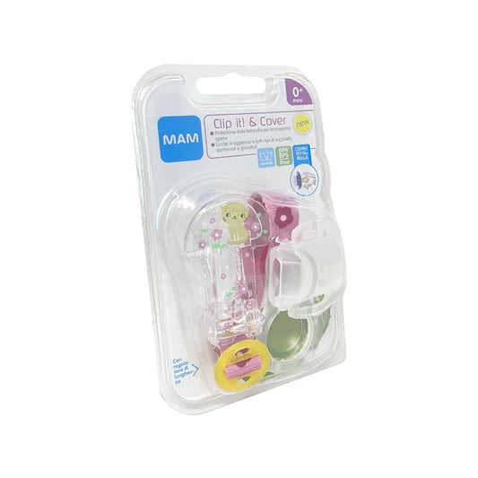 MAM Clip It! & Cover, Kette mit Schnullerbeutel, Neutral