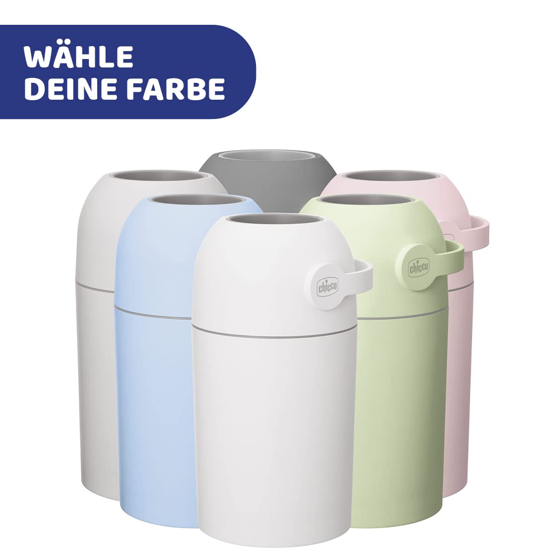 Chicco Windeleimer Odour Off, geruchsdichtes System, platzsparender Baby Windeleimer mit Deckel, einfach zu benutzen und zu reinigen, Ohne Nachfüllkassetten, funktioniert mit herkömmlichen Tüten